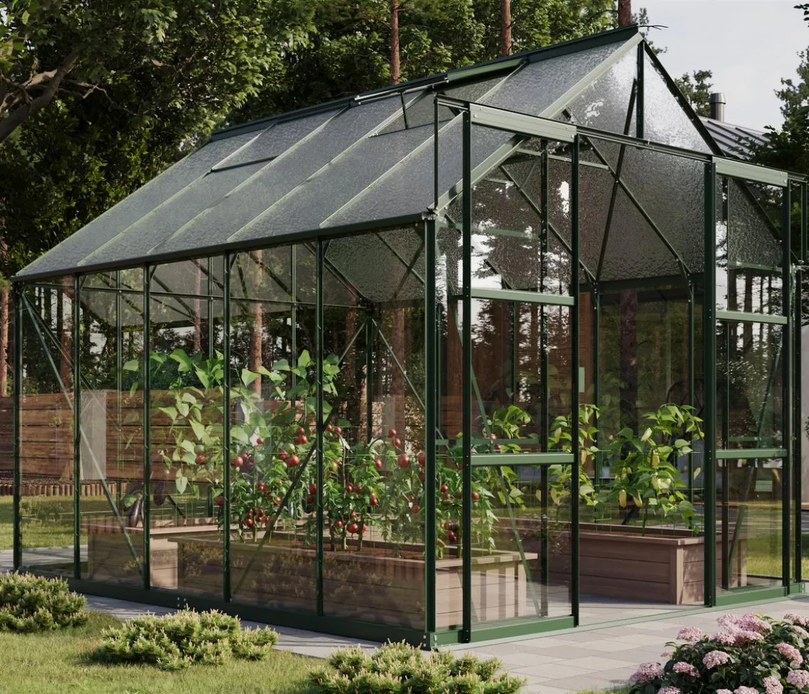 Vitavia Gewächshaus Phönix 8300 ESG/NSG, inkl. Stahlfundamentrahmen, ca. B257/H254/T324 cm
