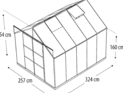 Vitavia Gewächshaus Phönix 8300 HKP, inkl. Stahlfundamentrahmen, ca. B257/H254/T324 cm