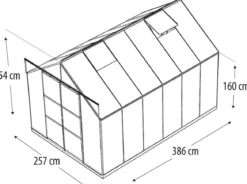 Vitavia Gewächshaus Phönix 9900 HKP, inkl. Stahlfundamentrahmen, ca. B257/H254/T386 cm