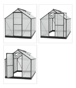 Vitavia Gewächshaus Pluto 6000 HKP, inkl. Stahlfundamentrahmen, ca. B198/H208/T304 cm