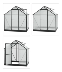 Vitavia Gewächshaus Pluto 3100 HKP, inkl. Stahlfundamentrahmen, ca. B198/H208/T155 cm