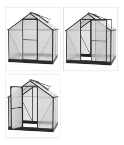 Vitavia Gewächshaus Pluto 3100 HKP, inkl. Stahlfundamentrahmen, ca. B198/H208/T155 cm