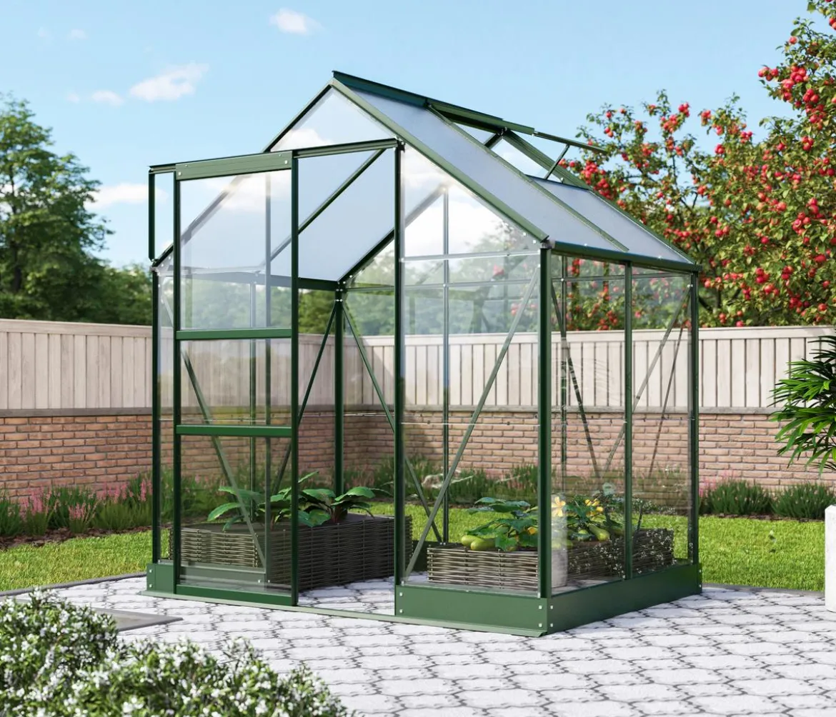 Vitavia Gewächshaus Pontos 2500, ESG/HKP, inkl. Stahlfundamentrahmen