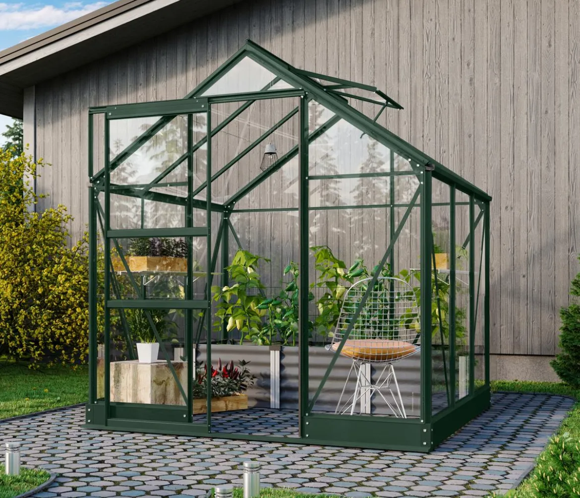 Vitavia Gewächshaus Pontos 3800, ESG, inkl. Stahlfundamentrahmen