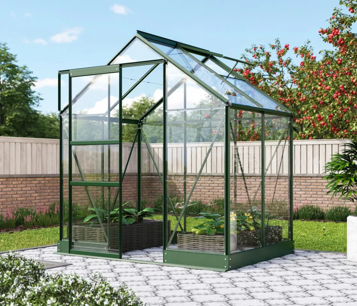 Vitavia Gewächshaus Pontos 2500, ESG, inkl. Stahlfundamentrahmen, ca. B195/H207/T137 cm