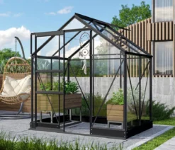 Vitavia Gewächshaus Pontos 2500, ESG, inkl. Stahlfundamentrahmen, ca. B195/H207/T137 cm