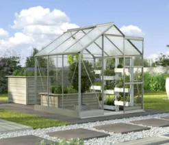 Vitavia Gewächshaus Pontos 3800 ESG/NSG, inkl. Stahlfundamentrahmen, ca. B195/H207/T199 cm