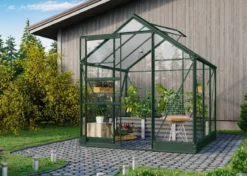 Vitavia Gewächshaus Pontos 3800 ESG/NSG, inkl. Stahlfundamentrahmen, ca. B195/H207/T199 cm