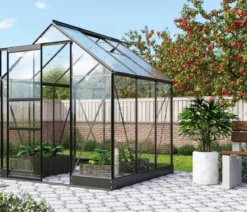 Vitavia Gewächshaus Pontos 3800 ESG/NSG, inkl. Stahlfundamentrahmen, ca. B195/H207/T199 cm