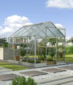 Vitavia Gewächshaus Pontos 5000, ESG 3 mm/HKP 6 mm, inkl. Stahlundamentrahmen, ca. B195/H207/T261 cm