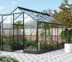 Vitavia Gewächshaus Pontos 6200, ESG, inkl. Stahlfundamentrahmen, ca. B195/H207/T324 cm
