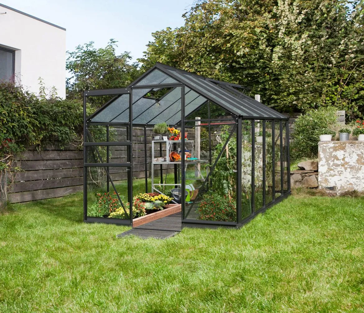 Vitavia Gewächshaus Pontos 6200, ESG/NSG, inkl. Stahlfundamentrahmen, ca. B195/H207/T324 cm