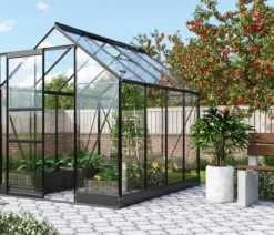 Vitavia Gewächshaus Pontos 5000, ESG, inkl. Stahlfundamentrahmen, ca. B195/H207/T261 cm