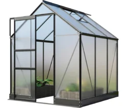 Vitavia Gewächshaus Pontos 3800, HKP 6 mm, inkl. Stahlfundamentrahmen, ca. B195/H207/T199 cm
