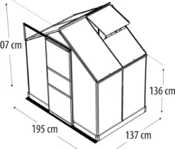 Vitavia Gewächshaus Pontos 2500 HKP, inkl. Stahlfundamentrahmen, ca. B195/H207/T137 cm