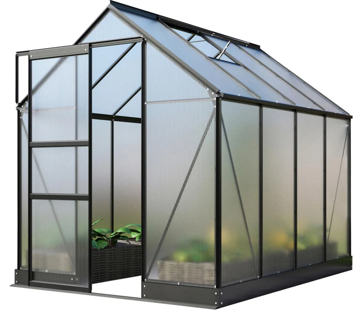 Vitavia Gewächshaus Pontos 5000, HKP 6 mm, inkl. Stahlfundamentrahmen