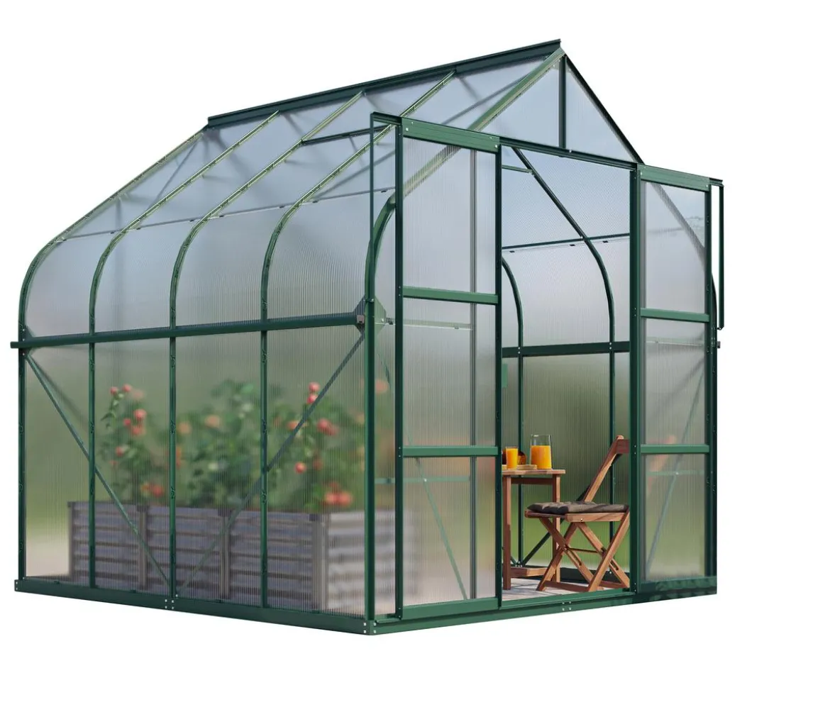 Vitavia Gewächshaus Saturn 6700 HKP, inkl. Stahlfundamentrahmen, ca. B264/H255/T258 cm