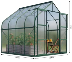 Vitavia Gewächshaus Saturn 6700 HKP, inkl. Stahlfundamentrahmen, ca. B264/H255/T258 cm