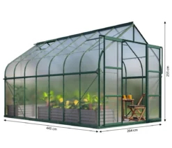 Vitavia Gewächshaus Saturn 11500 HKP, inkl. Stahlfundamentrahmen, ca. B264/H255/T445 cm