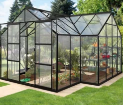 Vitavia Gewächshaus Sirius ESG, inkl. Stahlfundamentrahmen, ca. B383/H254/T383 cm
