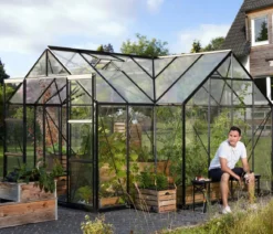 Vitavia Gewächshaus Sirius ESG, inkl. Stahlfundamentrahmen, ca. B383/H254/T383 cm
