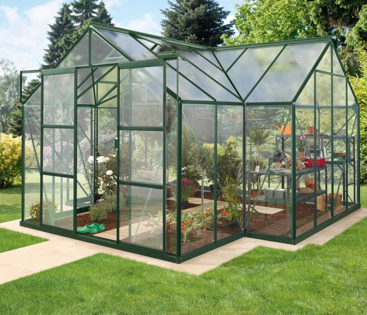 Vitavia Gewächshaus Sirius ESG, inkl. Stahlfundamentrahmen, ca. B383/H254/T383 cm
