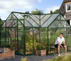 Vitavia Gewächshaus Sirius ESG, inkl. Stahlfundamentrahmen, ca. B383/H254/T383 cm
