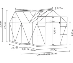 Vitavia Orangerie Minerva ESG, inkl. Stahlfundamentrahmen, ca. B383/H254/T383 cm