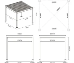 Weide Classic Pergola Alu-Stahl, ca. B300/H255/T300 cm