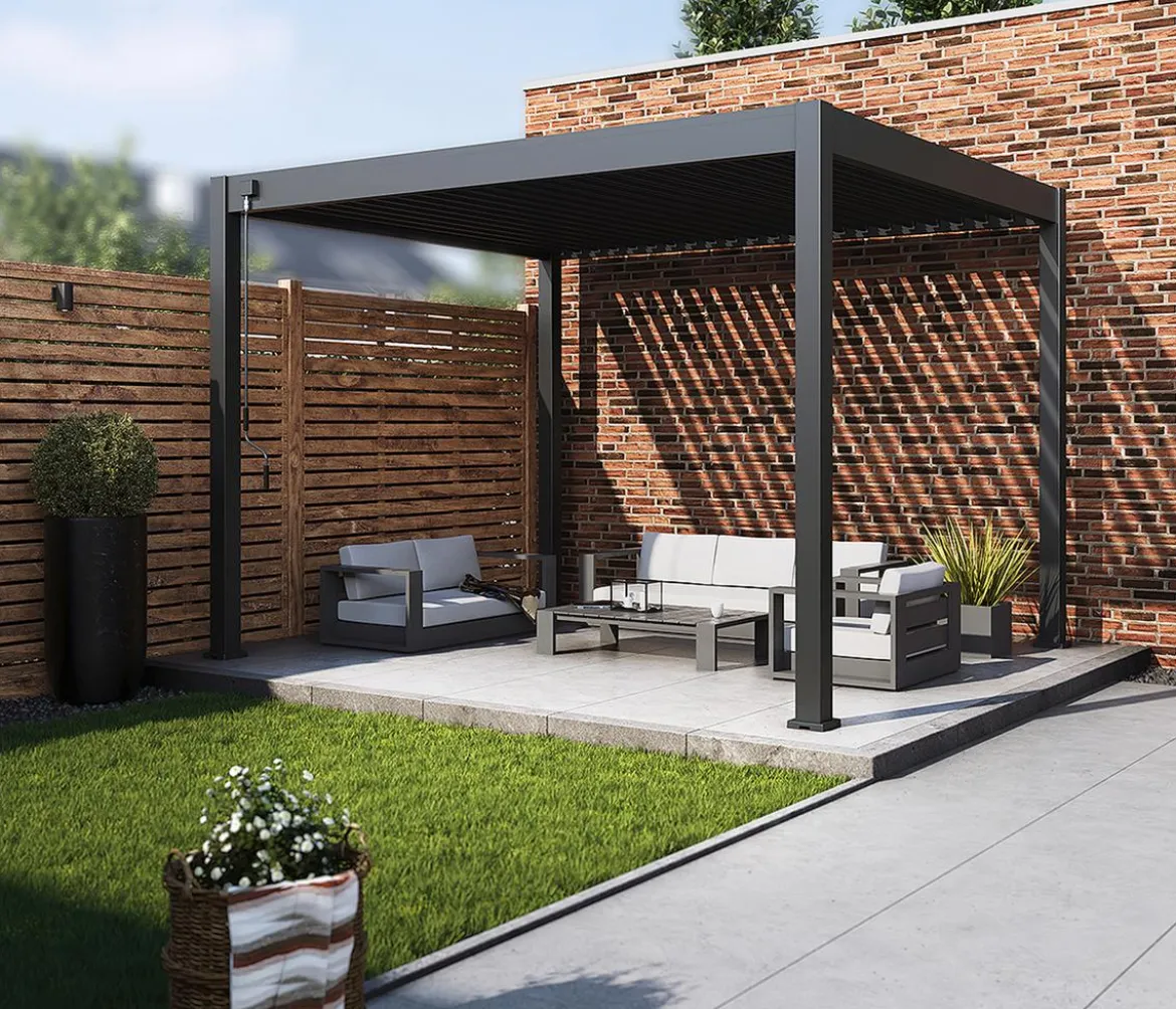Weide Classic Pergola 3x3,6 Alu-Stahl, ca. B360/H255/T300 cm