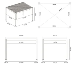 Weide Classic Pergola 3x4 Alu-Stahl, ca. B400/H255/T300 cm