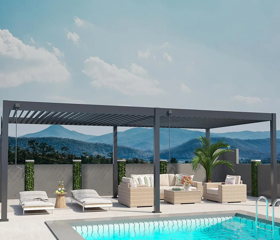 Weide Deluxe Pergola Voll-Alu, ca. B720/H255/T360 cm