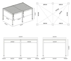 Weide Deluxe Pergola Voll-Alu, ca. B530/H255/T360 cm