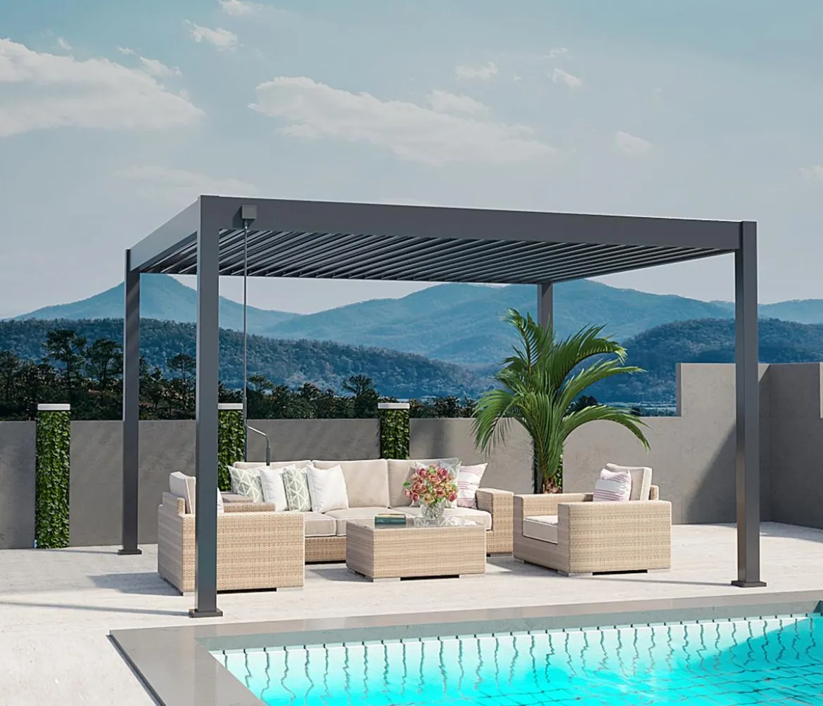 Weide Deluxe Pergola Voll-Alu, ca. B400/H255/T300 cm