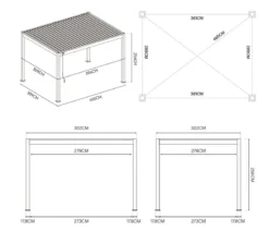 Weide Deluxe Pergola Voll-Alu, ca. B400/H255/T300 cm