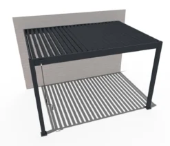 Weide Deluxe Wandpergola Voll-Alu, ca. B400/H255/T300 cm