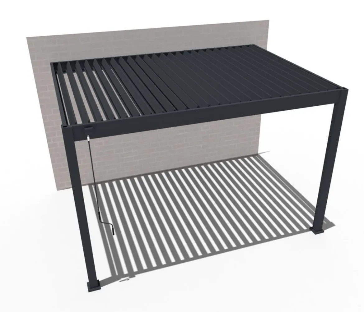 Weide Deluxe Wandpergola Voll-Alu, ca. B400/H255/T300 cm