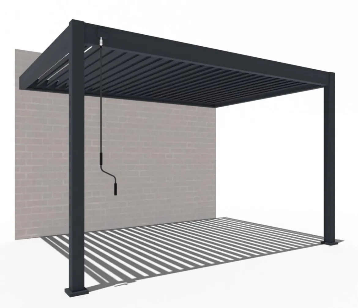 Weide Deluxe Wandpergola Voll-Alu, ca. B400/H255/T300 cm