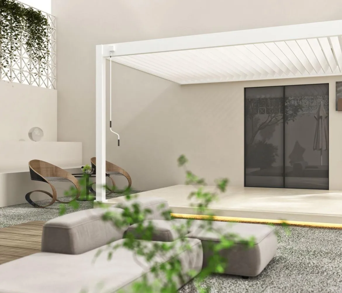 Weide Deluxe Wandpergola Voll-Alu, ca. B400/H255/T300 cm