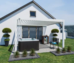 Weide Deluxe Wandpergola 3,6x4 Voll-Alu, ca. B400/H255/T360 cm