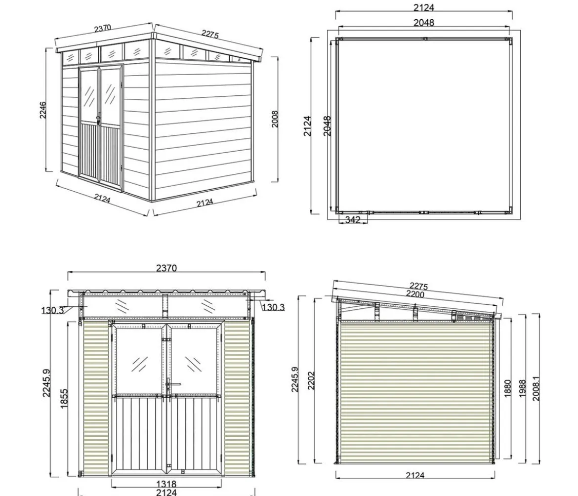 Weide Gartenhaus, ca. B218/H226/T218 cm