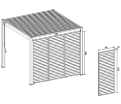 Weide Horizontales Seitenwand-Paneel, ca. B93/H236 cm