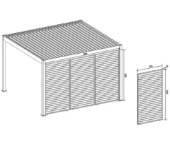 Weide Horizontales Seitenwand-Paneel, ca. B123/H236 cm