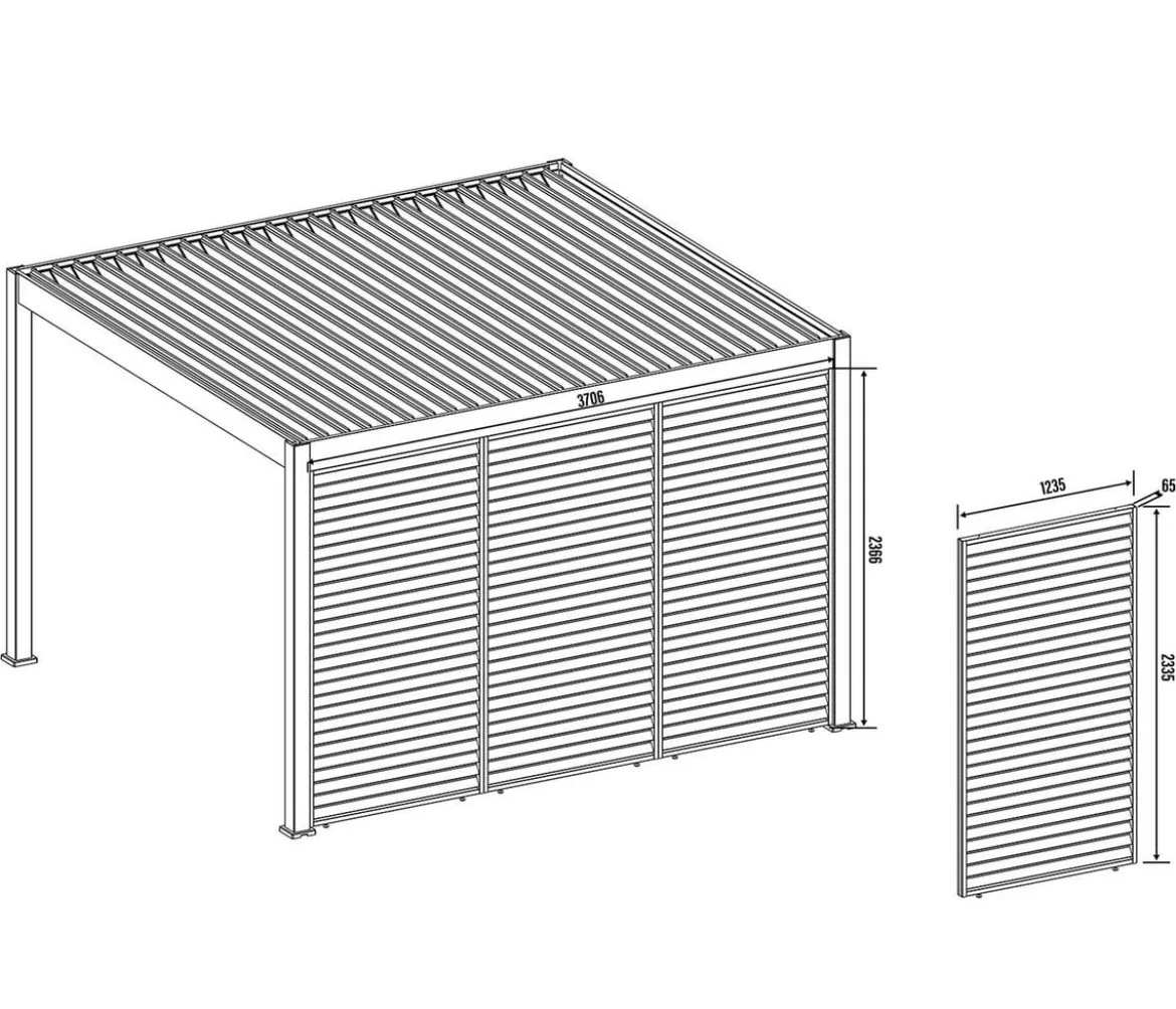 Weide Horizontales Seitenwand-Paneel, ca. B123/H236 cm