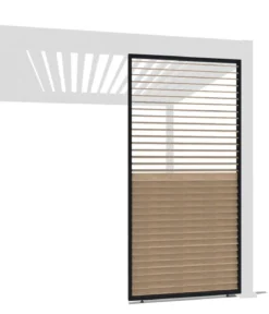 Weide Horizontales Seitenwand-Paneel, Holzoptik, verstellbare Lamellen, ca. B93/H236 cm