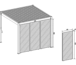 Weide Horizontales Seitenwand-Paneel, Holzoptik, verstellbare Lamellen, ca. B93/H236 cm