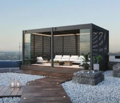 Weide Horizontales Seitenwand-Paneel, Holzoptik, verstellbare Lamellen, ca. B93/H236 cm