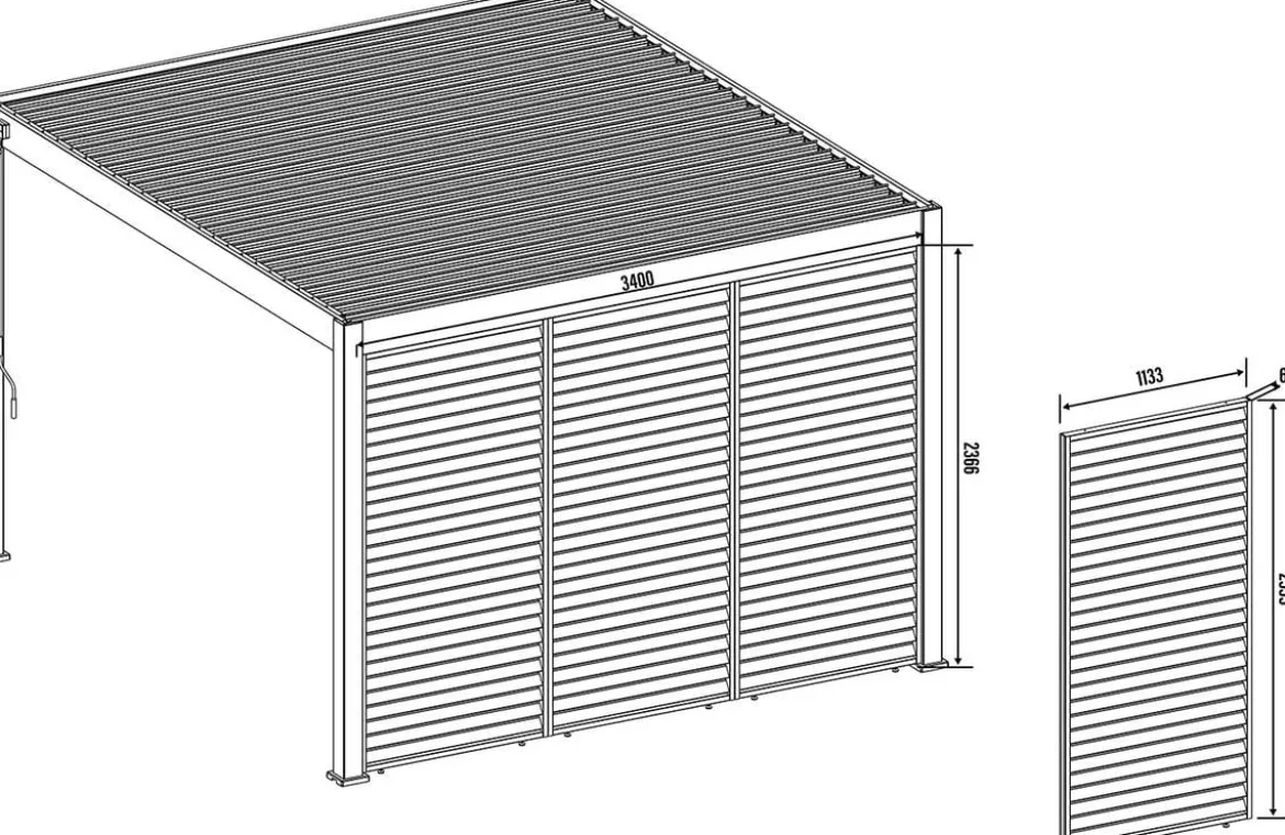 Weide Horizontales Seitenwand-Paneel, ca. B113/H236 cm