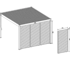 Weide Horizontales Seitenwand-Paneel, ca. B113/H236 cm