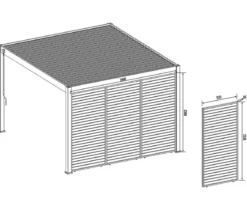 Weide Horizontales Seitenwand-Paneel, Holzoptik, ca. B113/H236 cm